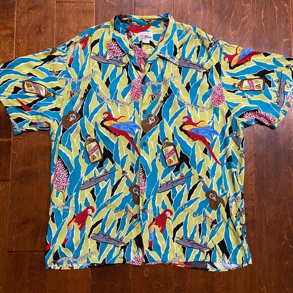 Reyn Spooner Vintage Hawaiian Spun Rayon Margaritaville Volcano Shirt Men's XL - Picture 3 of 9